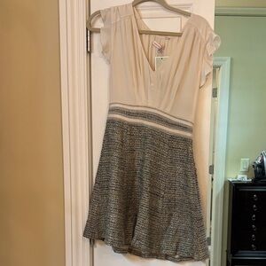Rebecca Taylor Cream and Gray Mini Dress